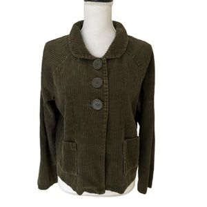 Kim Rogers Woman’s Corduroy Cotton Green Jacket, Sz M